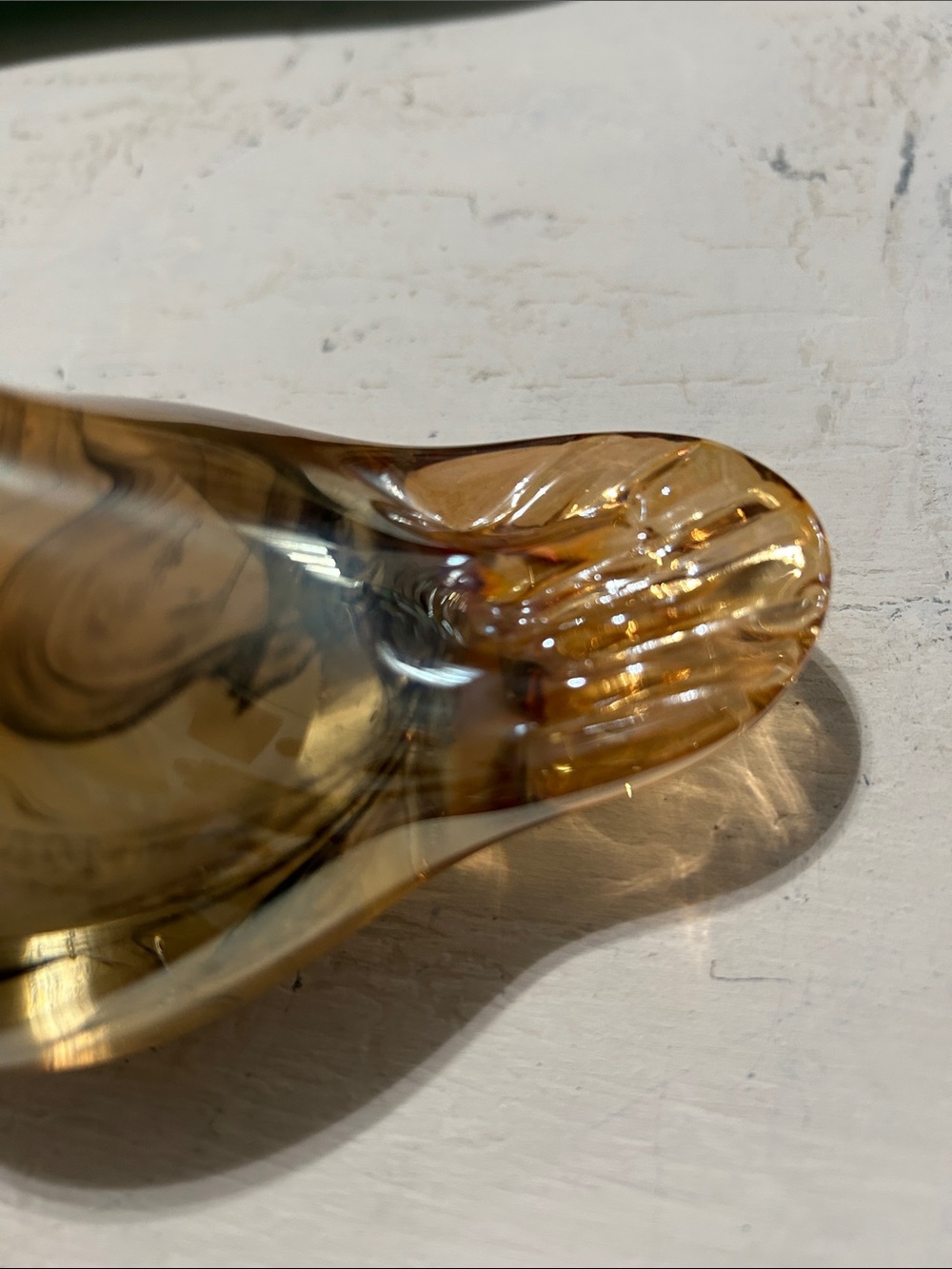 Amber Glass Bird Paperweight - Picture 2 of 5